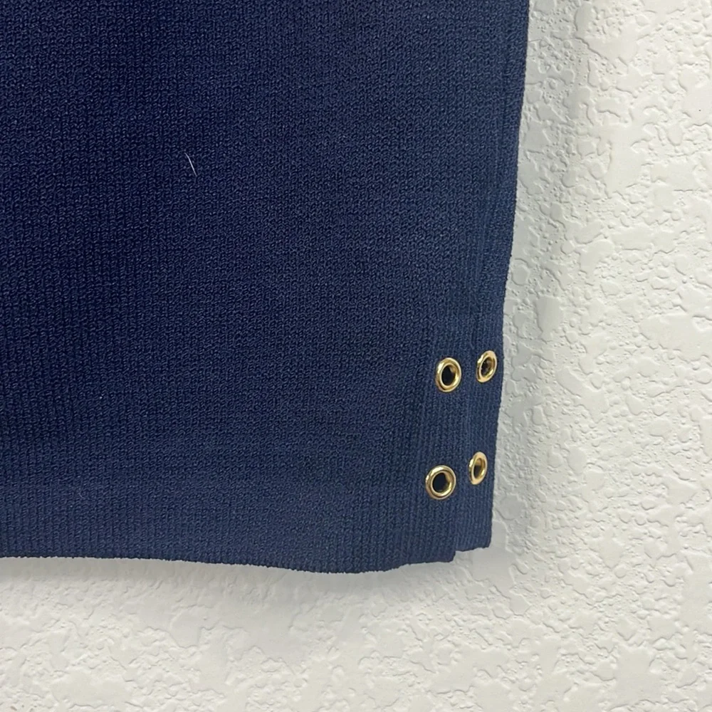 St John Cruise 04 Santana Knit Pencil Skirt Slit Rivets Eyelets - Picture 2 of 8